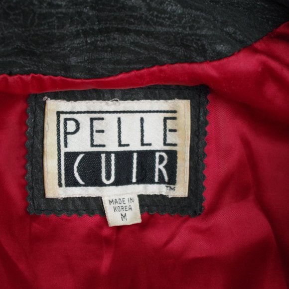 Ladies' Vintage Pelle Cuir Textured Leather Cropped Jacket Medium - Picture 3 of 14